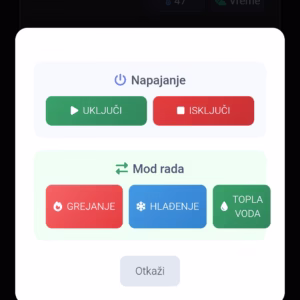 toplotne pumpe monitoring aplikacija na mobilnom telefonu